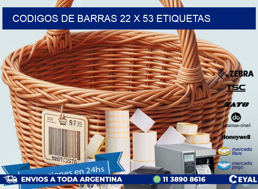 codigos de barras 22 x 53 etiquetas