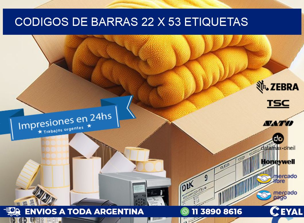 codigos de barras 22 x 53 etiquetas