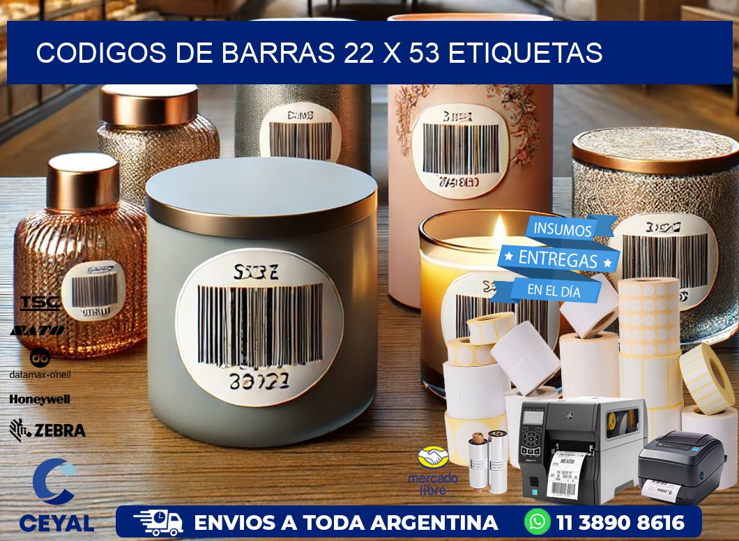 codigos de barras 22 x 53 etiquetas