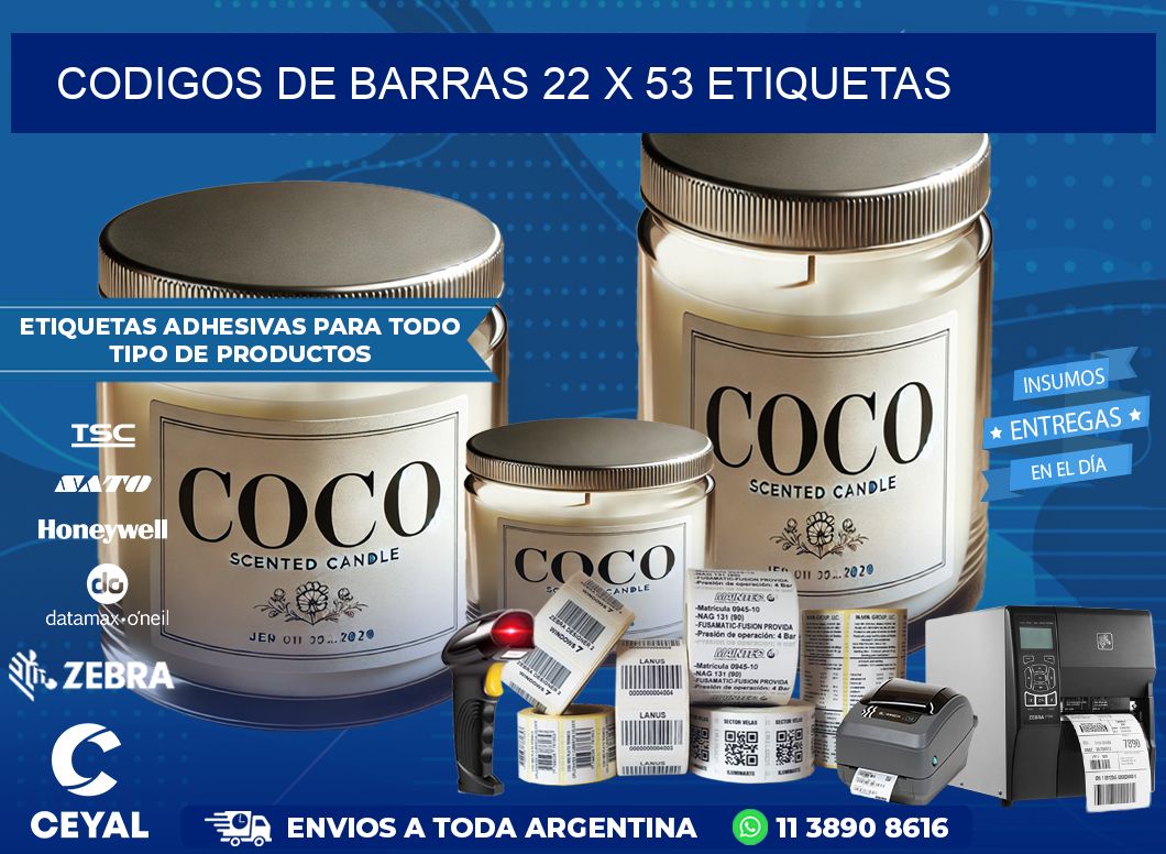 codigos de barras 22 x 53 etiquetas