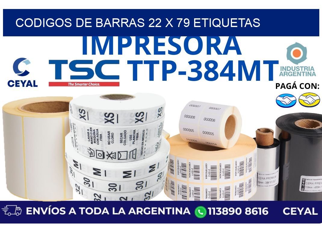codigos de barras 22 x 79 etiquetas