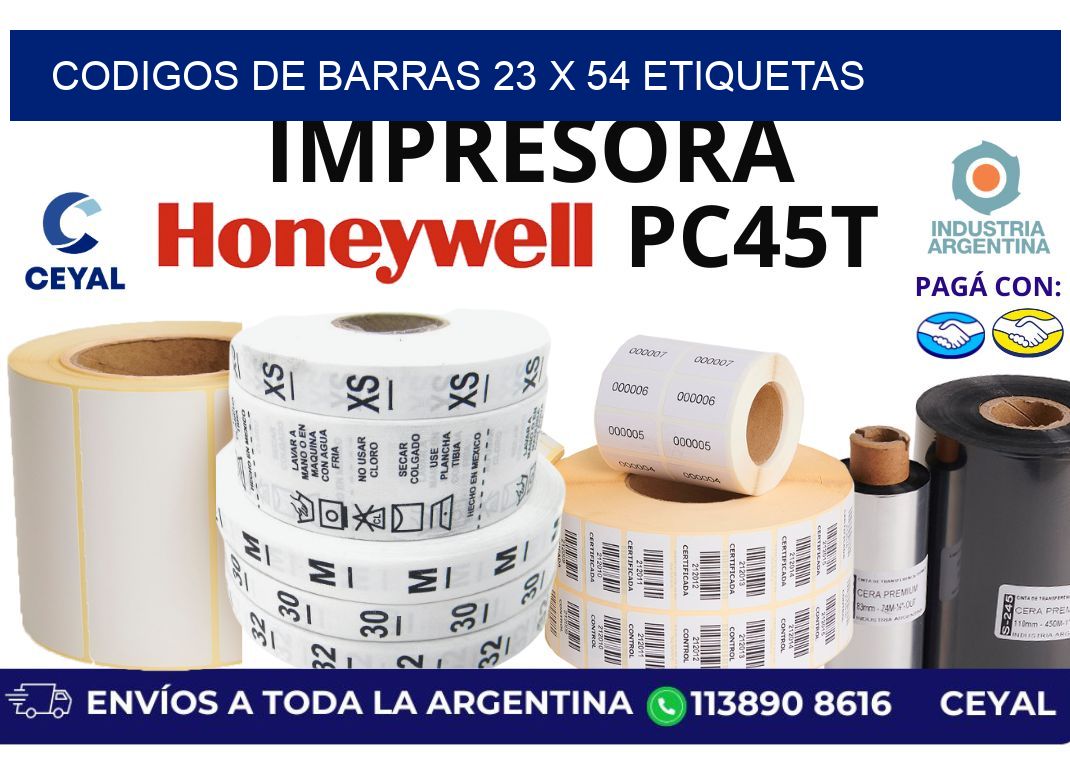 codigos de barras 23 x 54 etiquetas