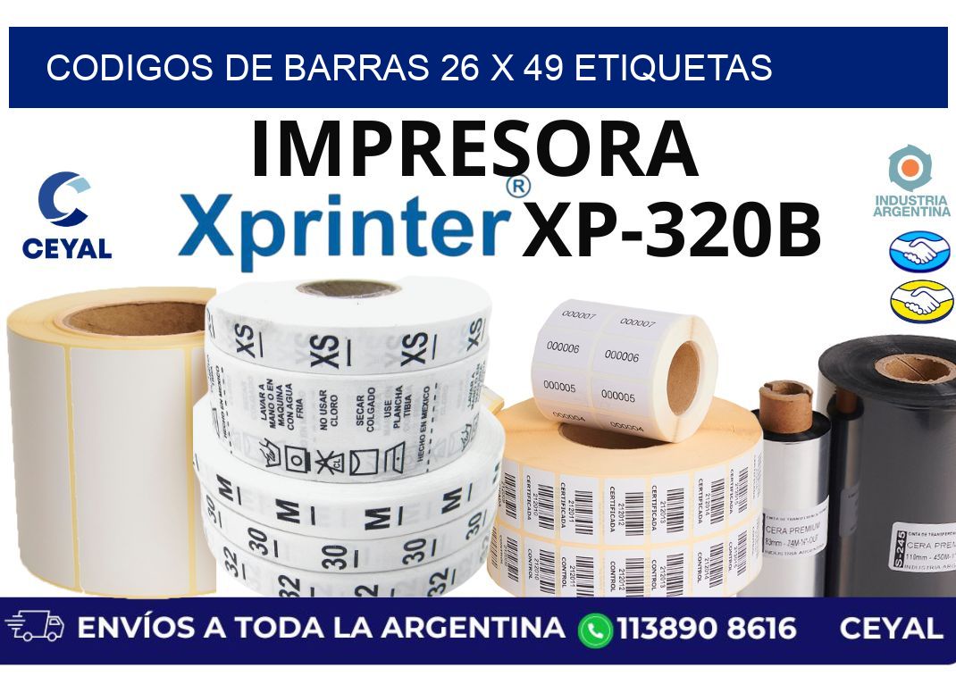 codigos de barras 26 x 49 etiquetas