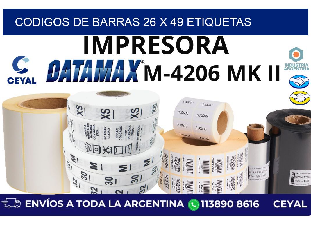 codigos de barras 26 x 49 etiquetas