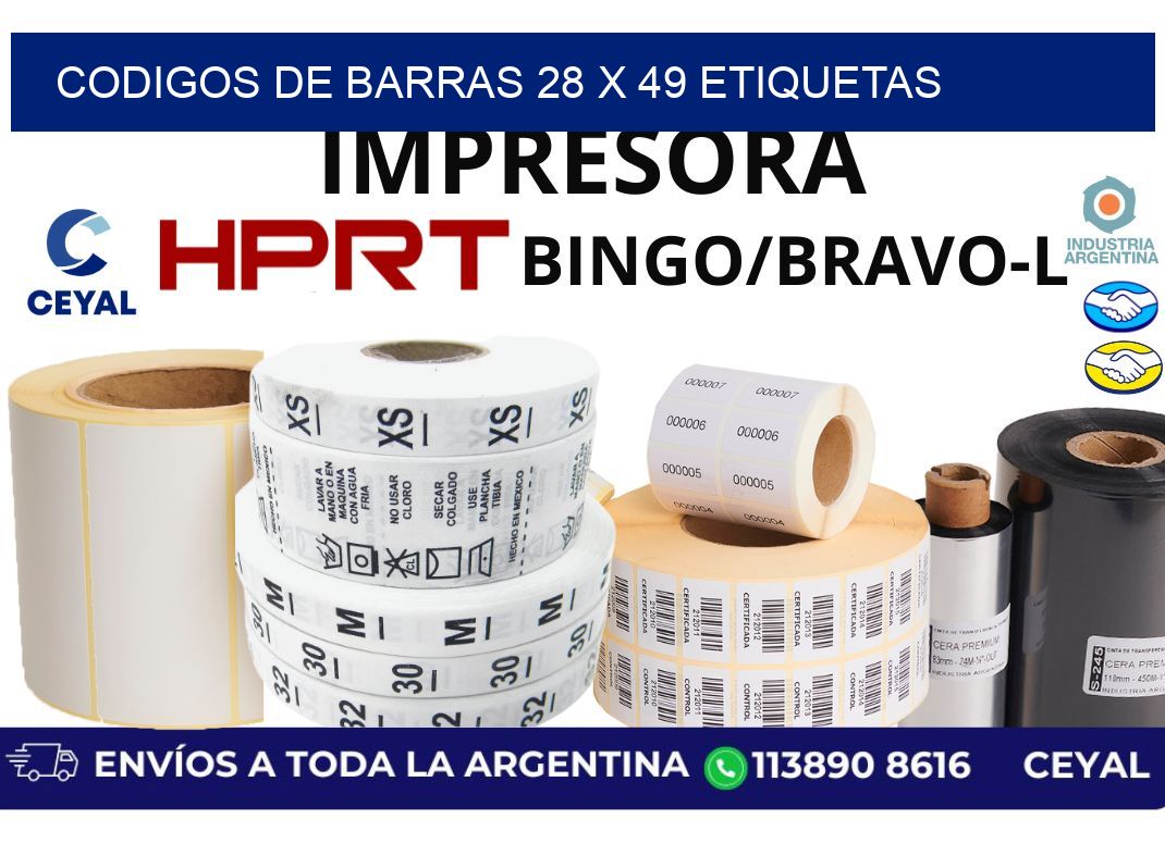 codigos de barras 28 x 49 etiquetas