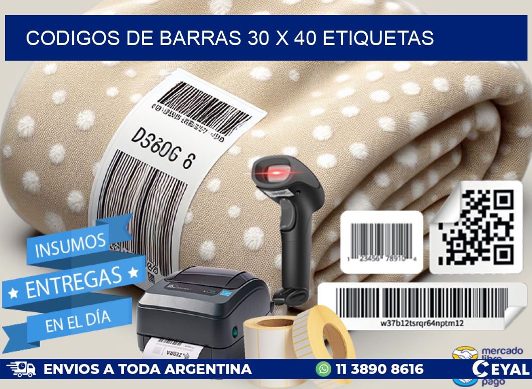codigos de barras 30 x 40 etiquetas