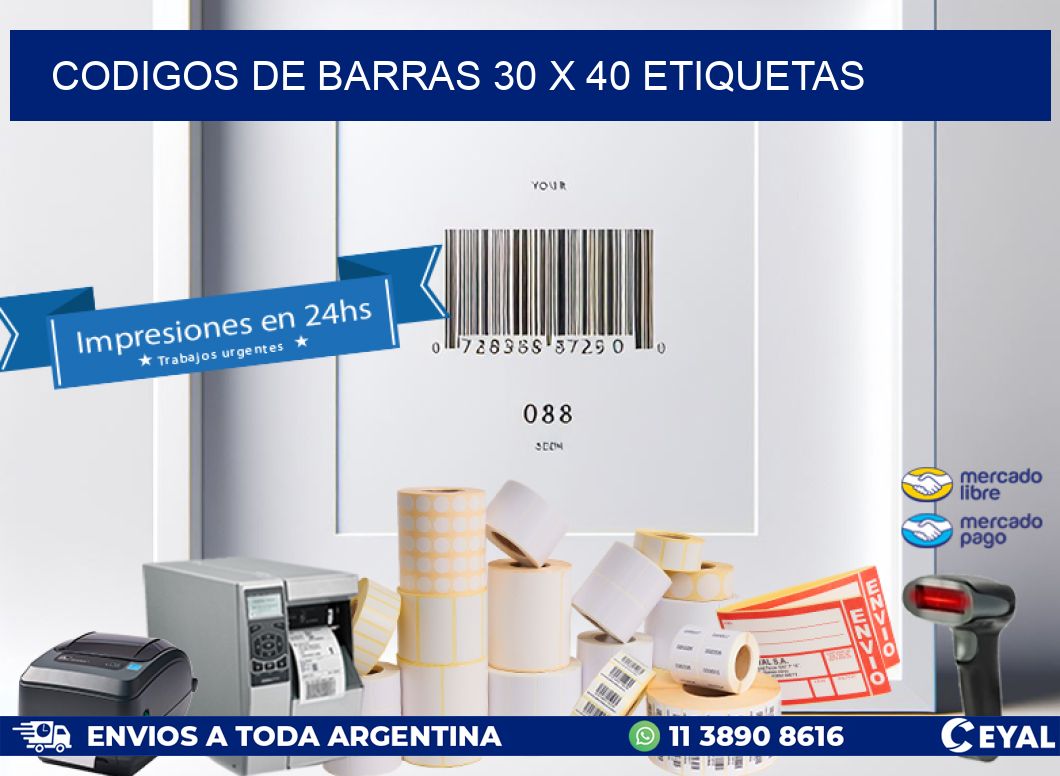 codigos de barras 30 x 40 etiquetas