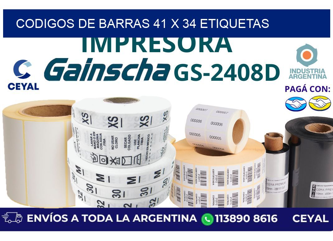 codigos de barras 41 x 34 etiquetas