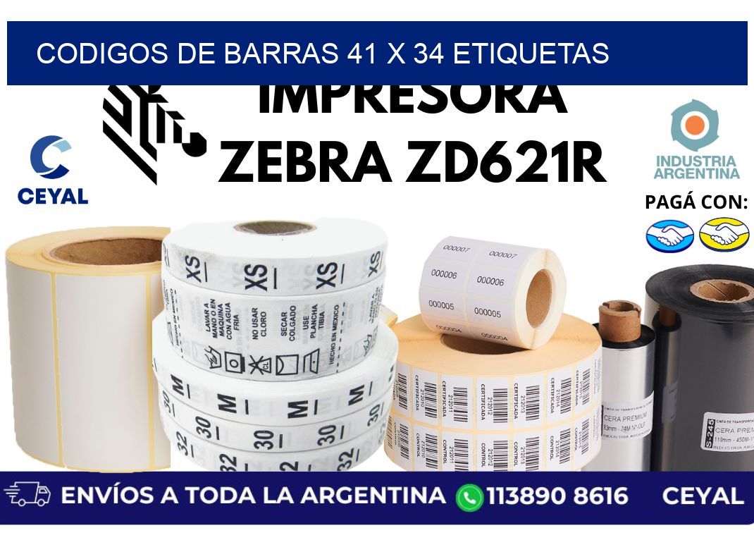 codigos de barras 41 x 34 etiquetas