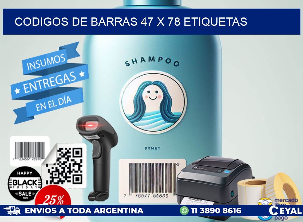 codigos de barras 47 x 78 etiquetas