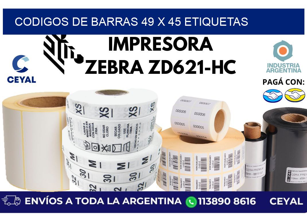 codigos de barras 49 x 45 etiquetas
