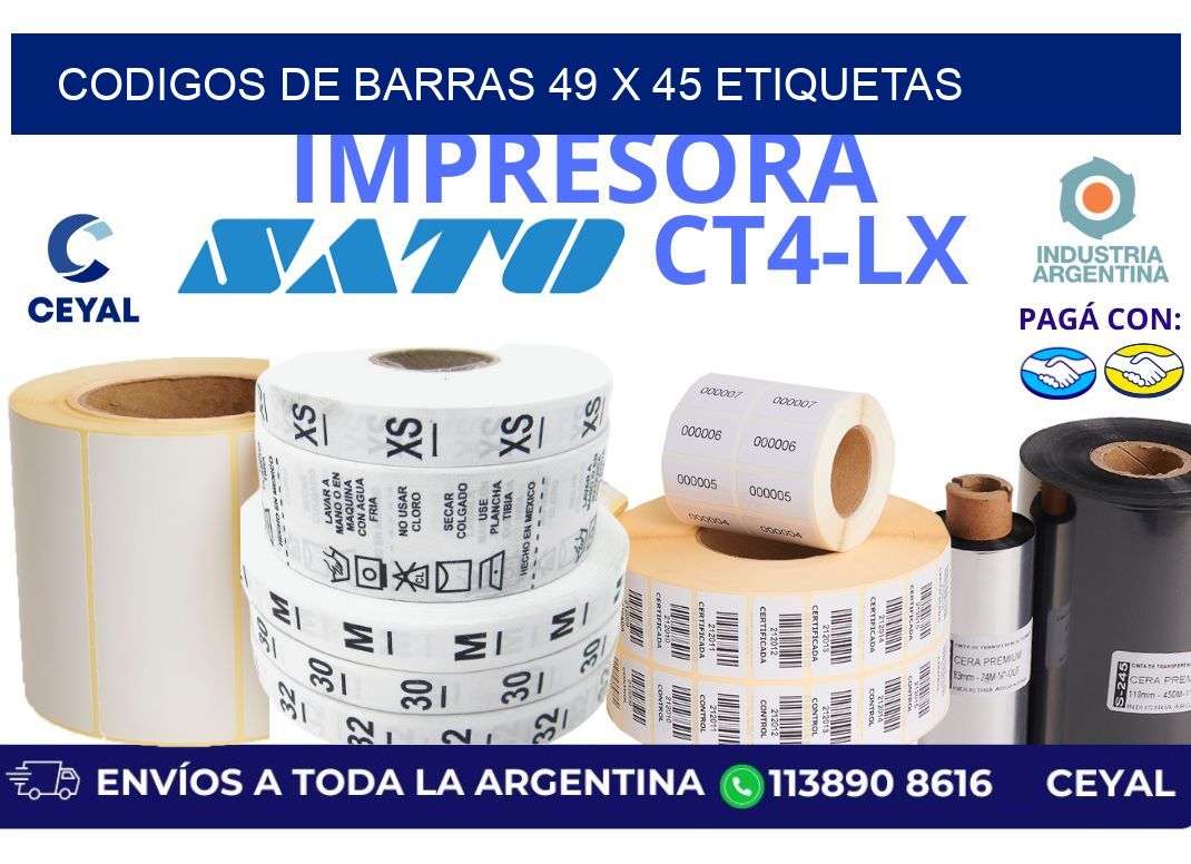 codigos de barras 49 x 45 etiquetas