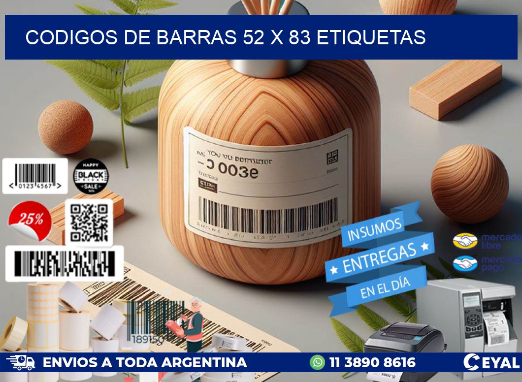 codigos de barras 52 x 83 etiquetas