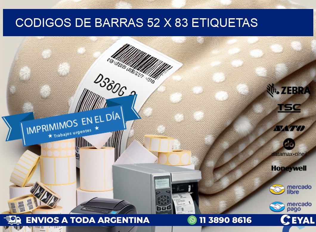 codigos de barras 52 x 83 etiquetas