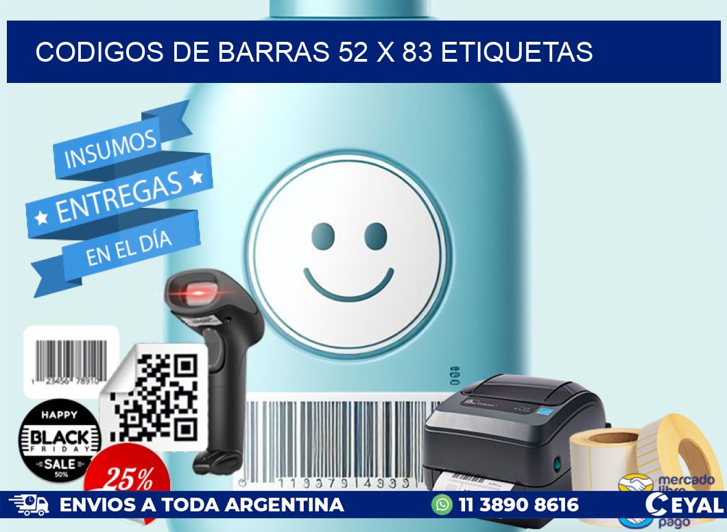codigos de barras 52 x 83 etiquetas