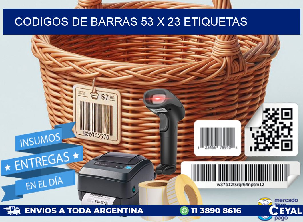 codigos de barras 53 x 23 etiquetas