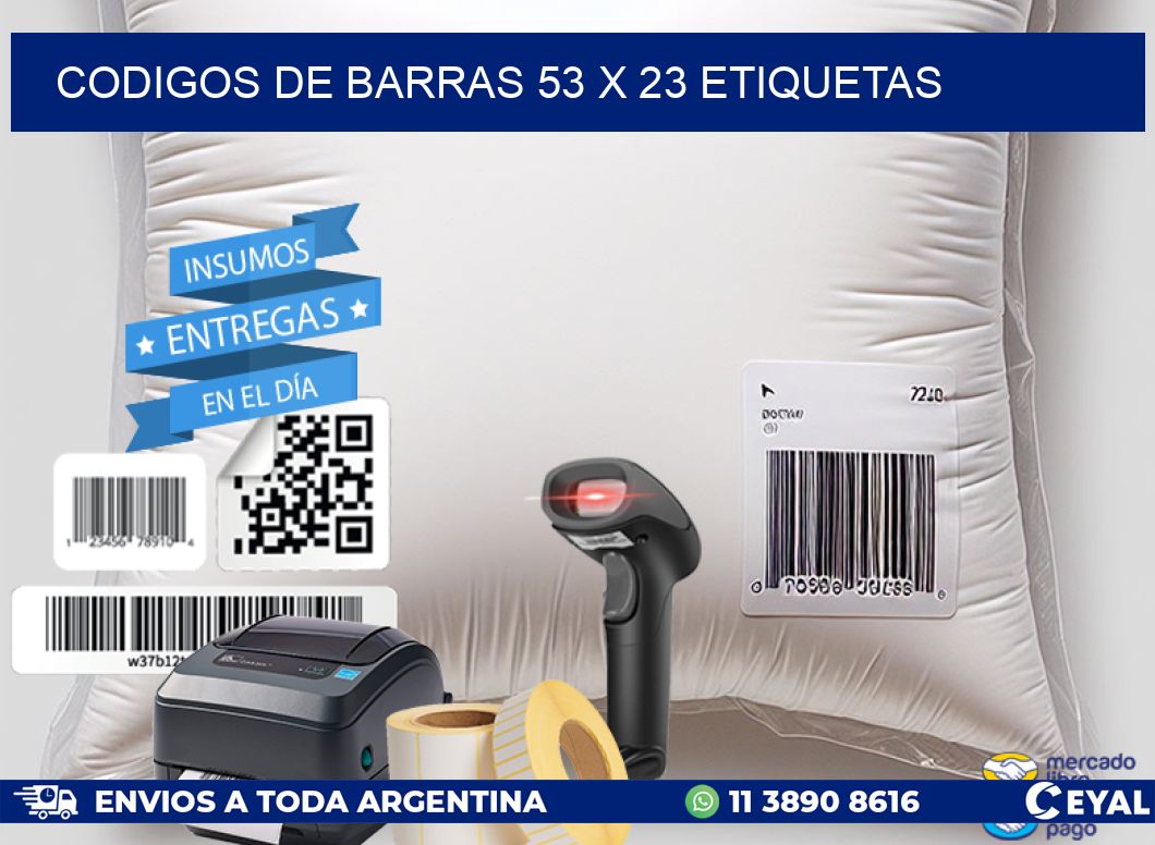 codigos de barras 53 x 23 etiquetas
