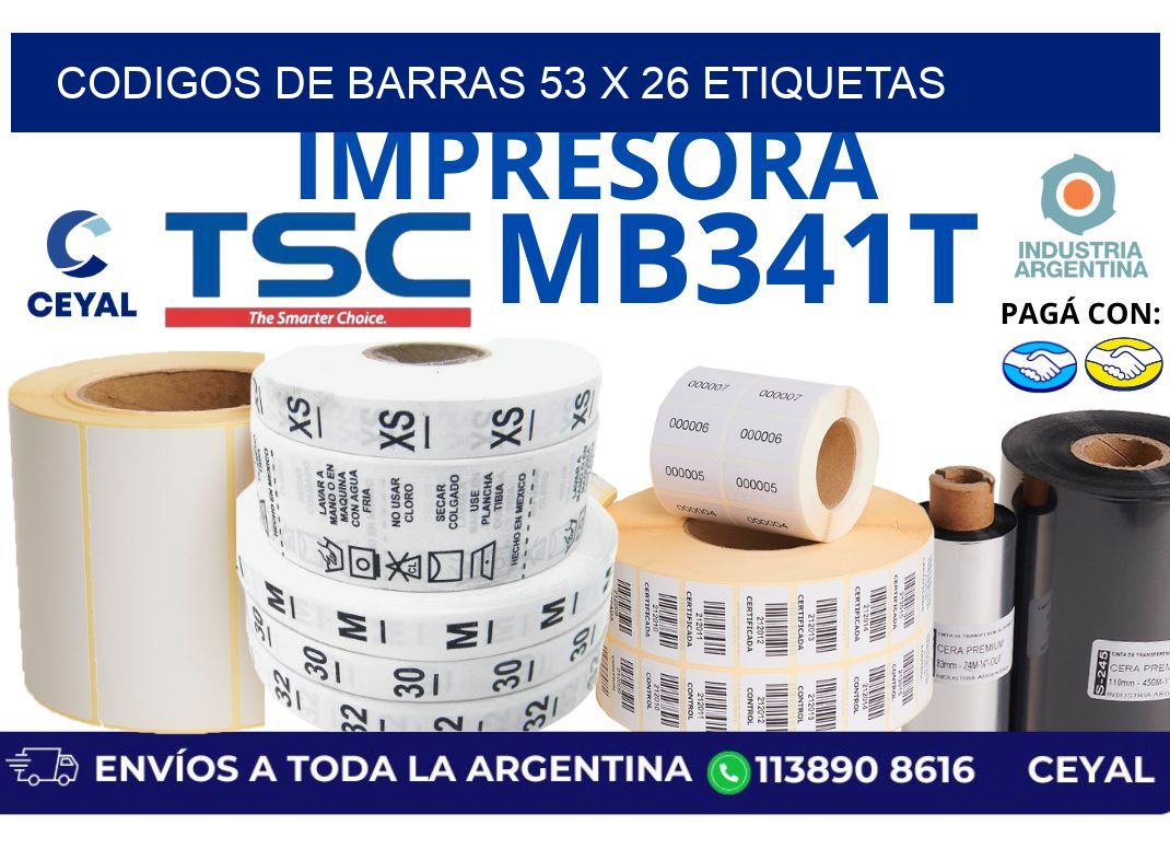 codigos de barras 53 x 26 etiquetas