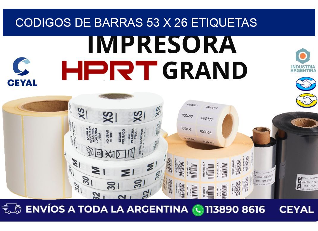 codigos de barras 53 x 26 etiquetas