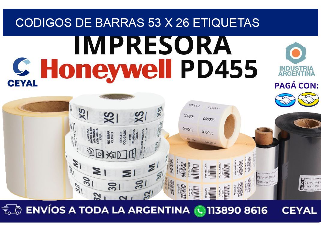 codigos de barras 53 x 26 etiquetas