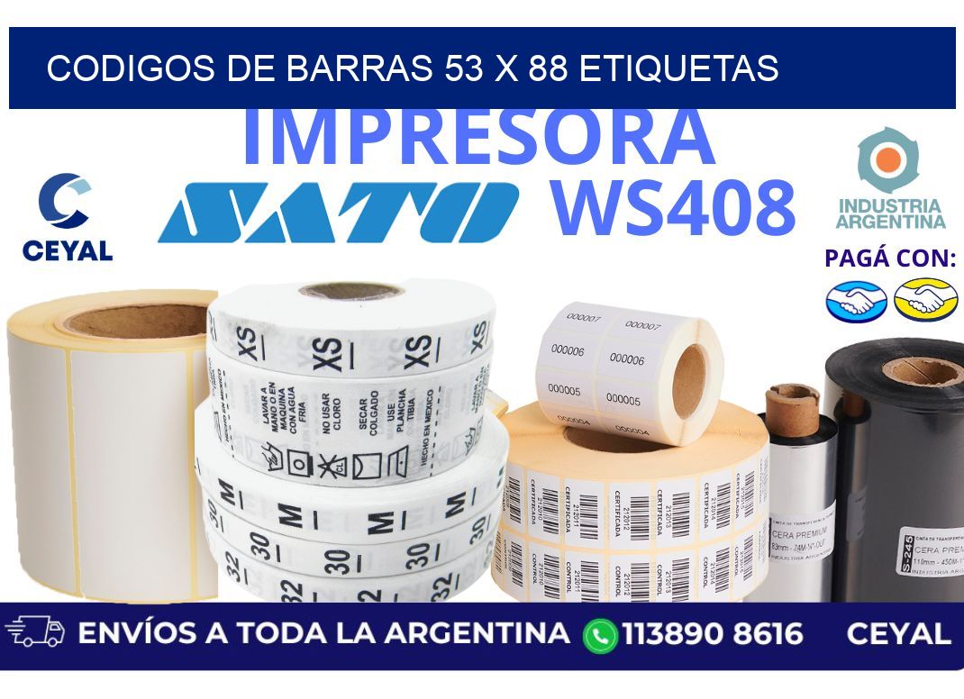 codigos de barras 53 x 88 etiquetas