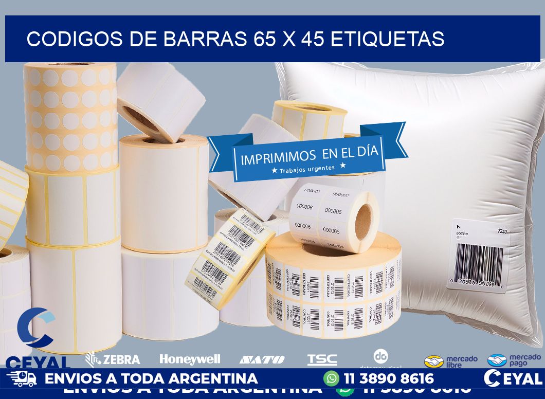 codigos de barras 65 x 45 etiquetas