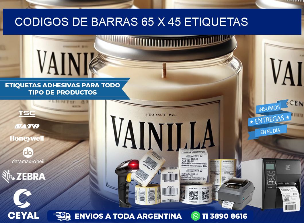 codigos de barras 65 x 45 etiquetas