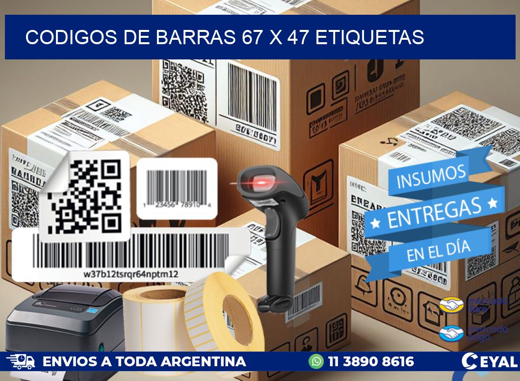 codigos de barras 67 x 47 etiquetas
