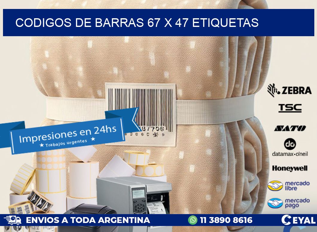 codigos de barras 67 x 47 etiquetas