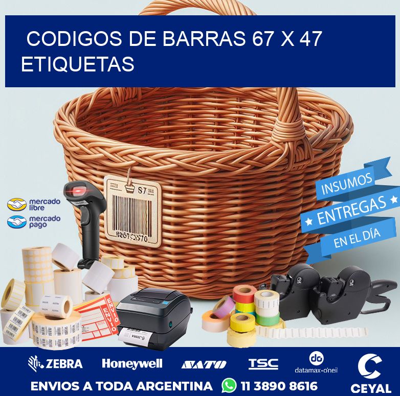 codigos de barras 67 x 47 etiquetas