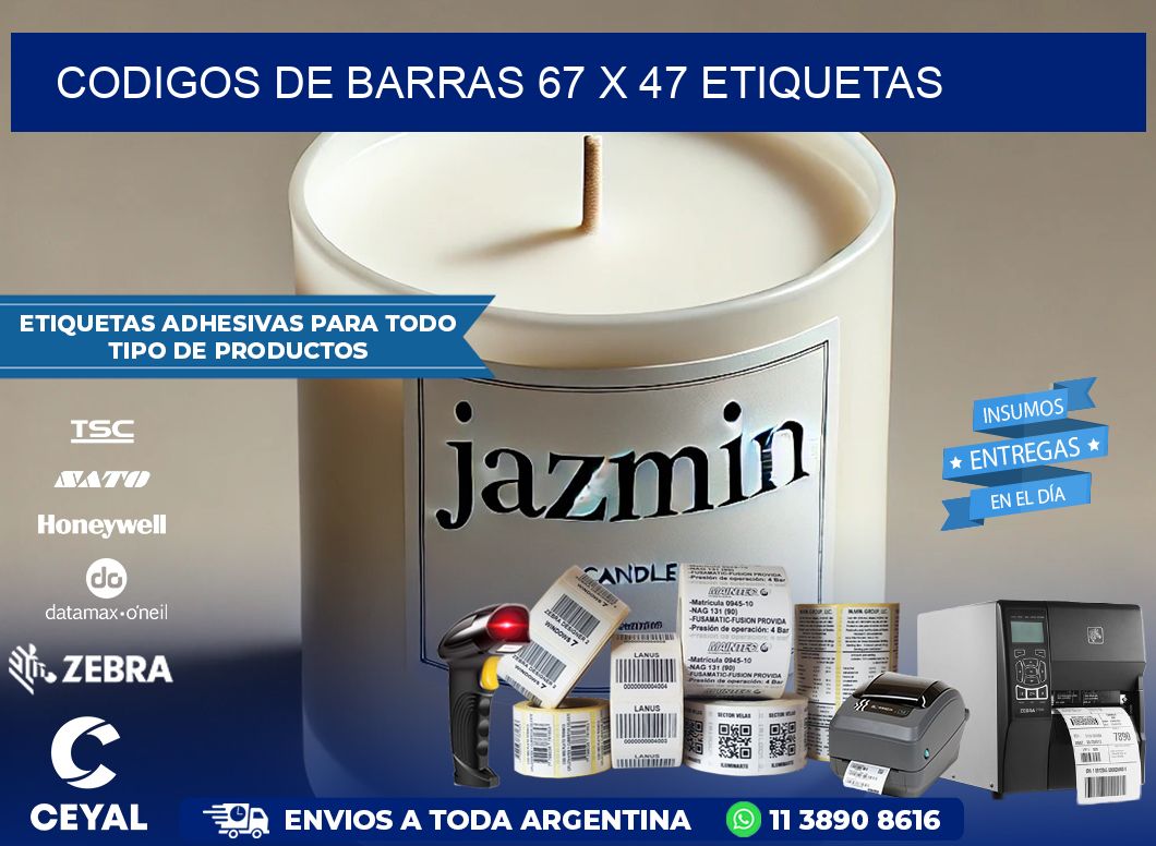 codigos de barras 67 x 47 etiquetas