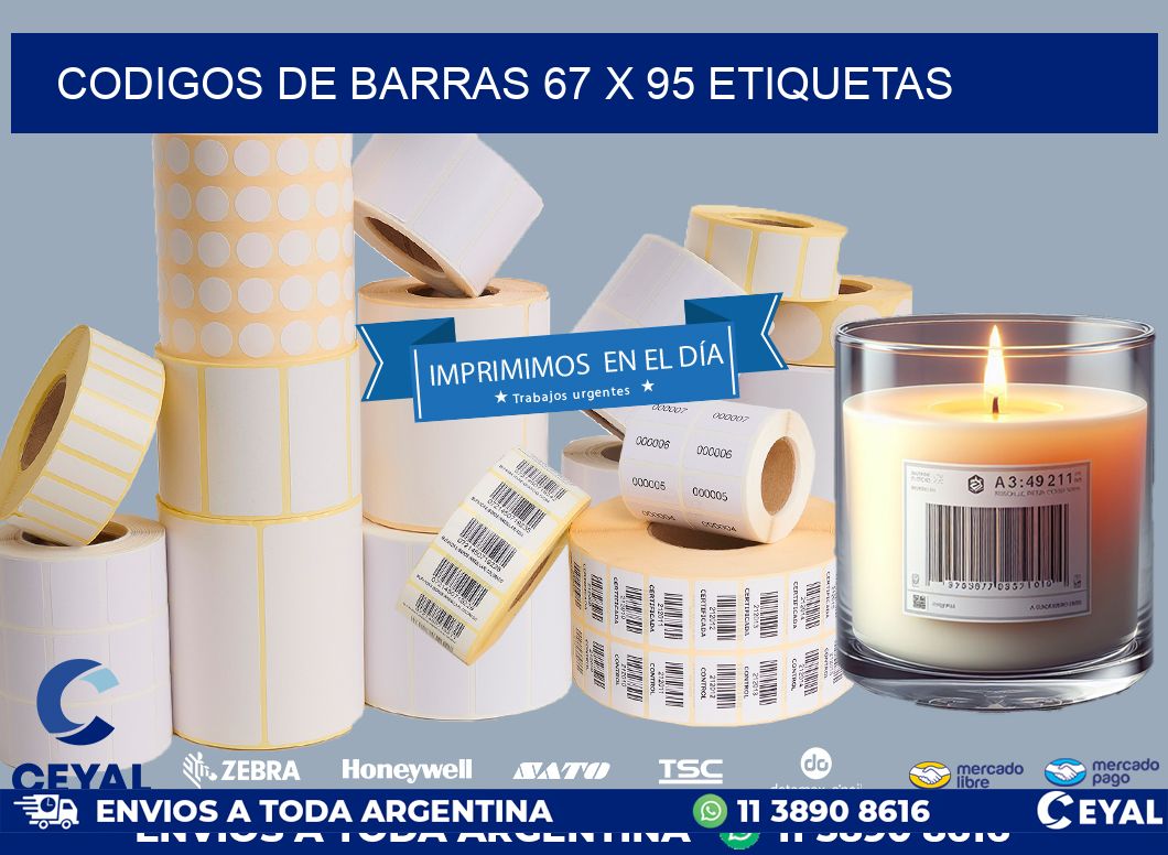 codigos de barras 67 x 95 etiquetas