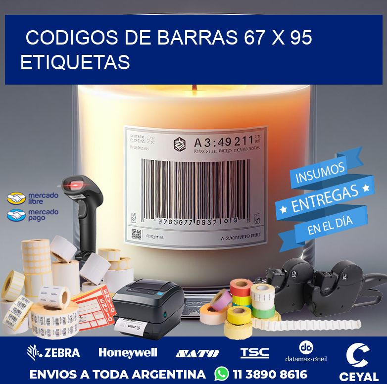 codigos de barras 67 x 95 etiquetas