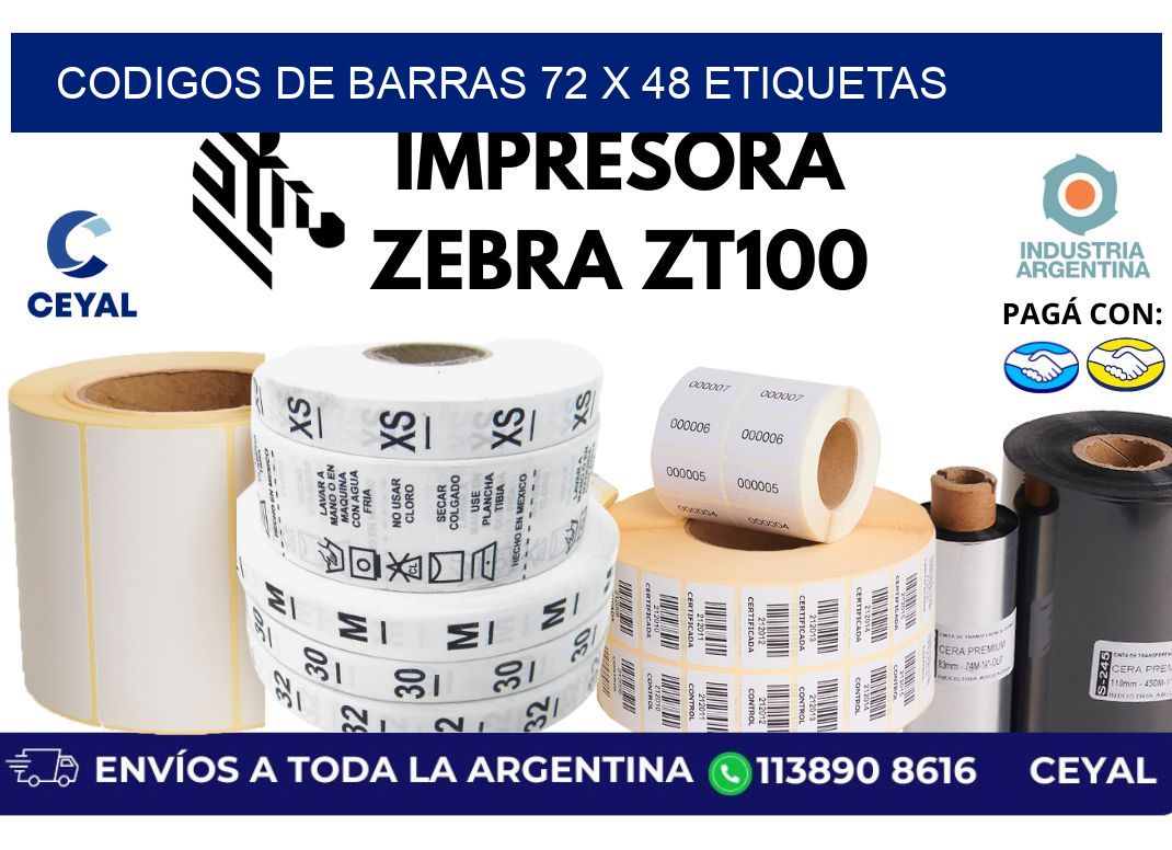 codigos de barras 72 x 48 etiquetas