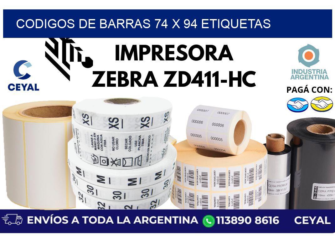 codigos de barras 74 x 94 etiquetas