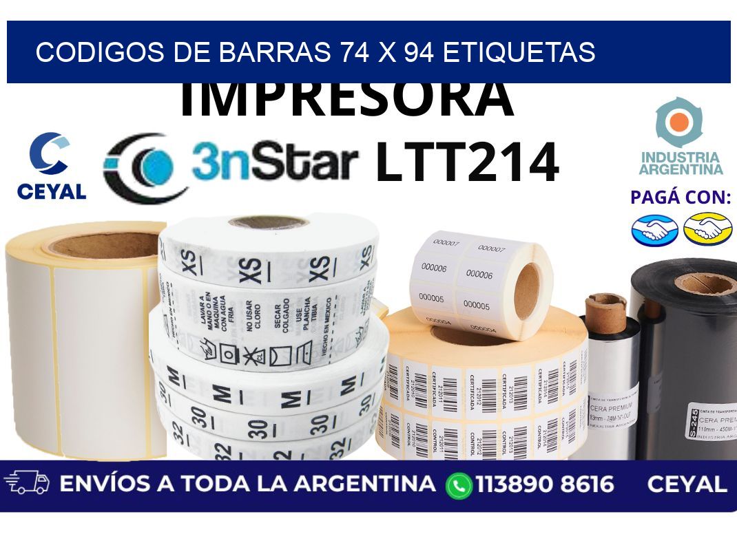 codigos de barras 74 x 94 etiquetas