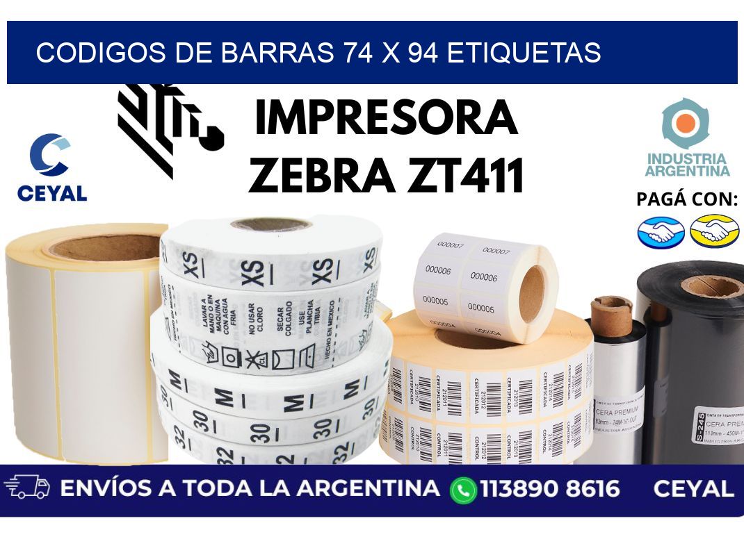 codigos de barras 74 x 94 etiquetas