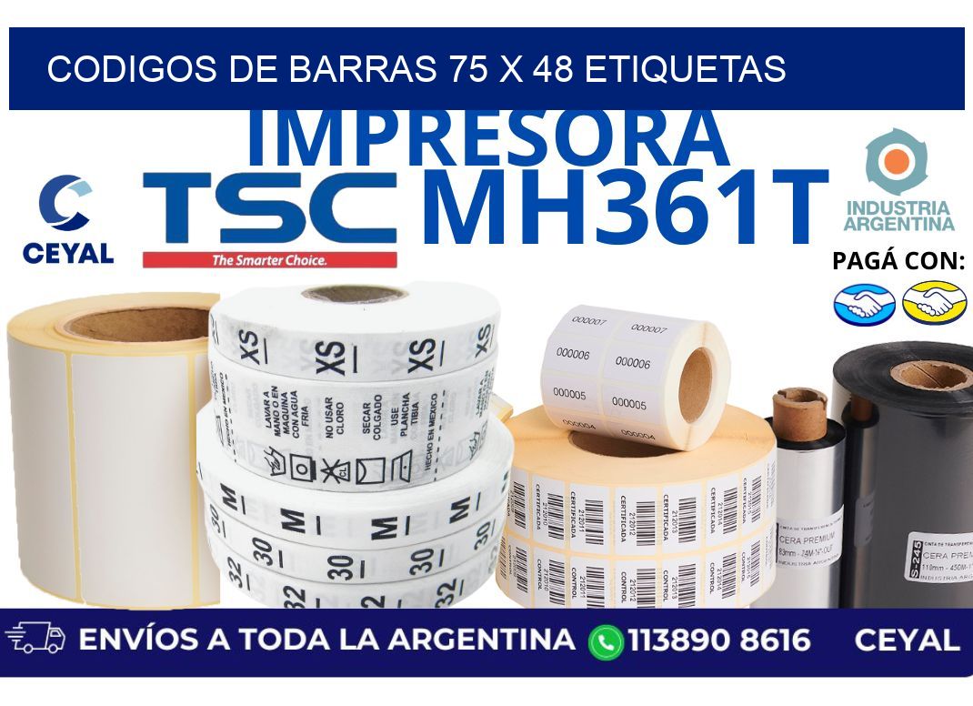 codigos de barras 75 x 48 etiquetas