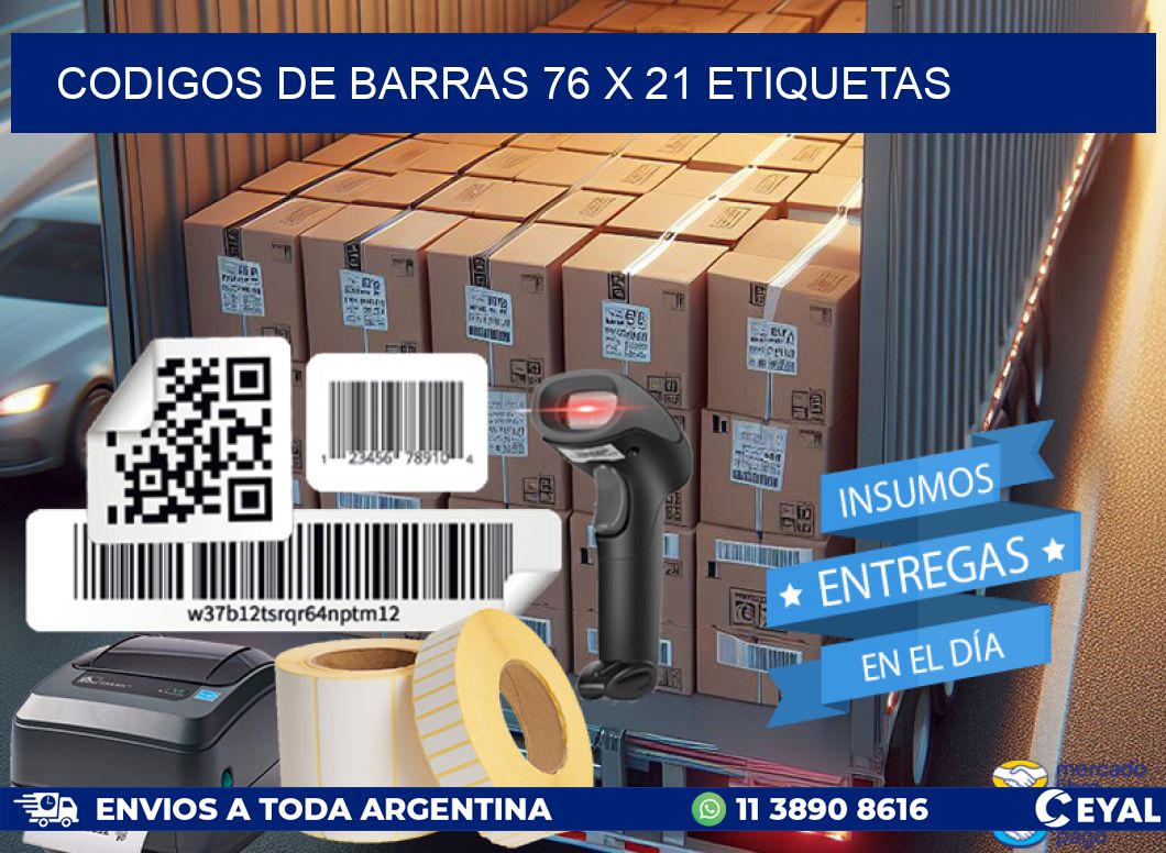 codigos de barras 76 x 21 etiquetas