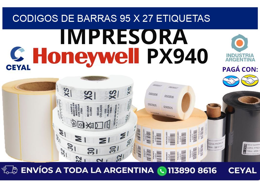 codigos de barras 95 x 27 etiquetas