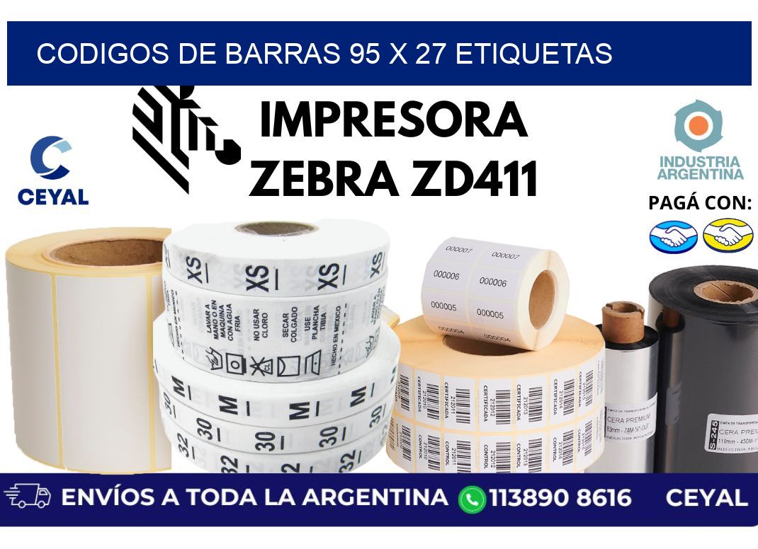 codigos de barras 95 x 27 etiquetas
