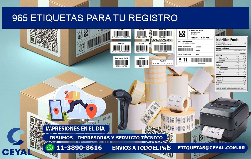 965 etiquetas para tu registro