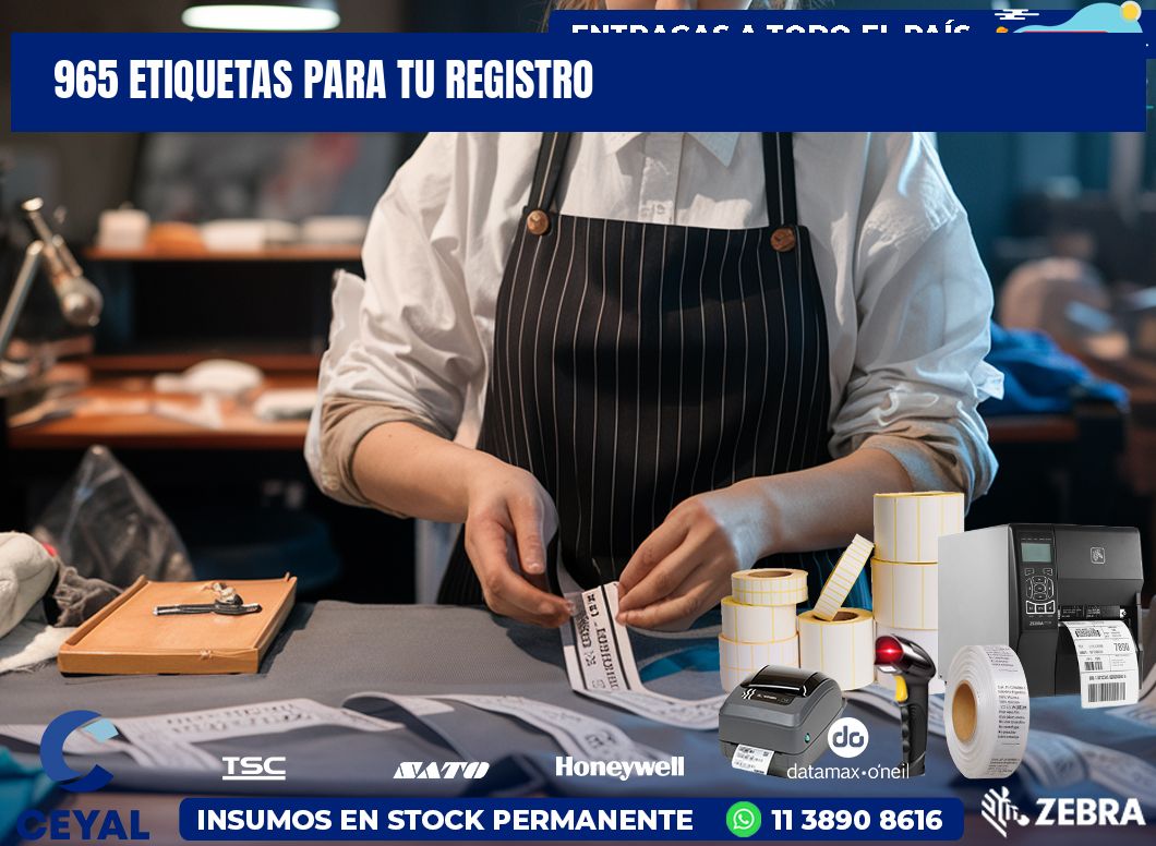 965 etiquetas para tu registro