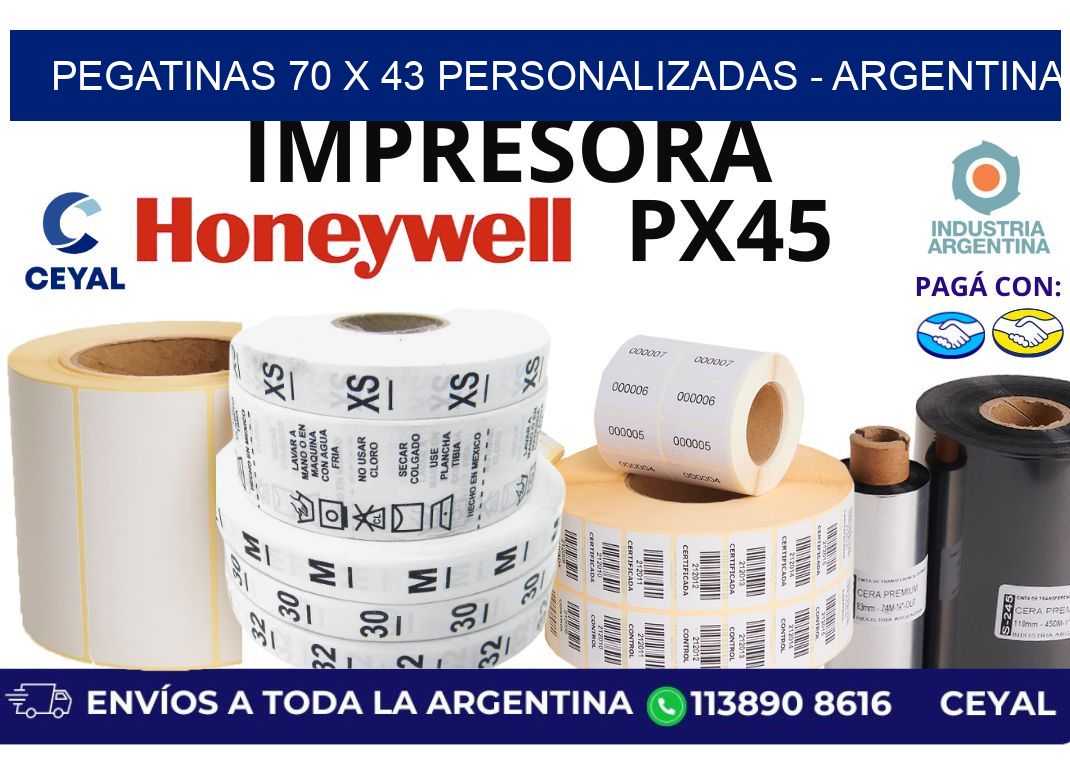 pegatinas 70 x 43 personalizadas - Argentina
