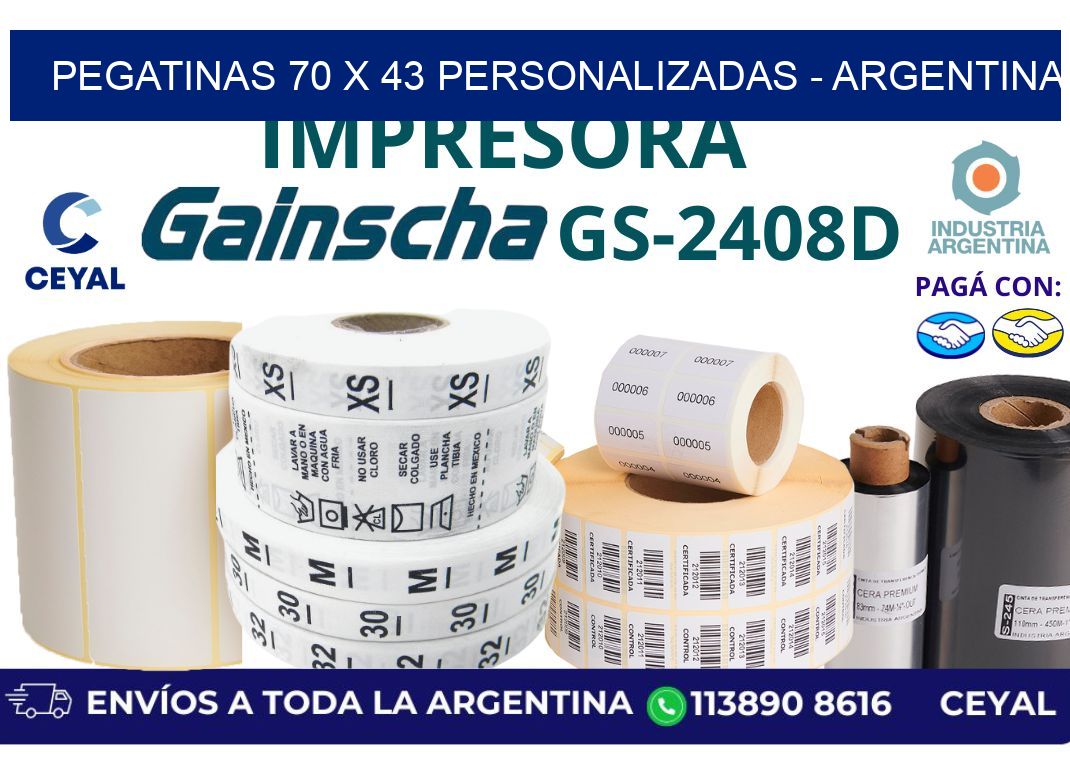 pegatinas 70 x 43 personalizadas - Argentina