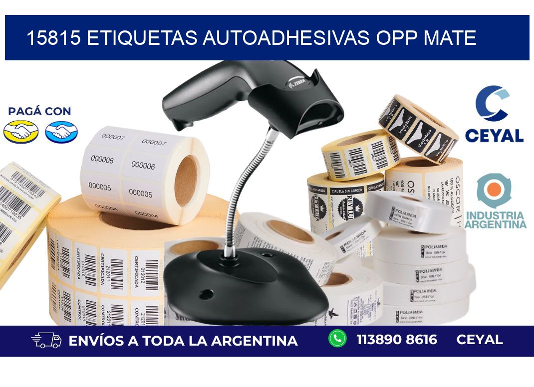 15815 etiquetas autoadhesivas Opp Mate