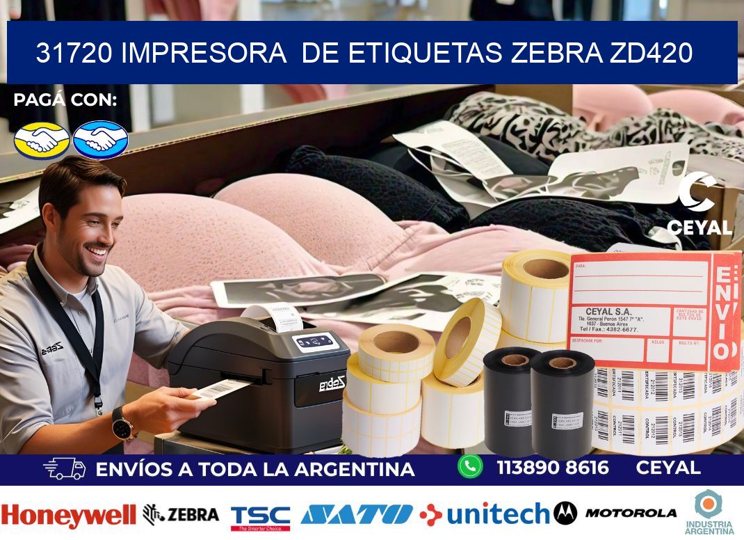 31720 impresora  de etiquetas Zebra ZD420