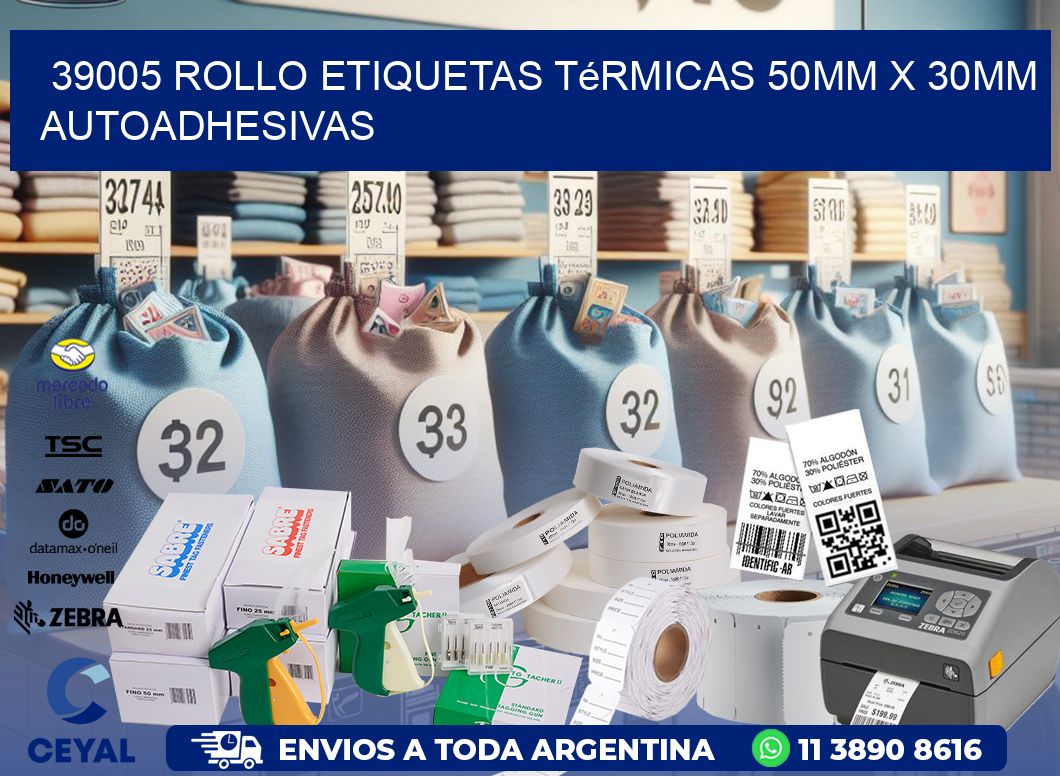 39005 Rollo Etiquetas Térmicas 50mm X 30mm Autoadhesivas