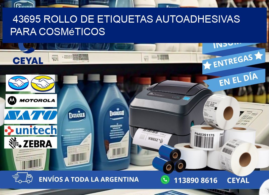 43695 rollo de etiquetas autoadhesivas para cosméticos