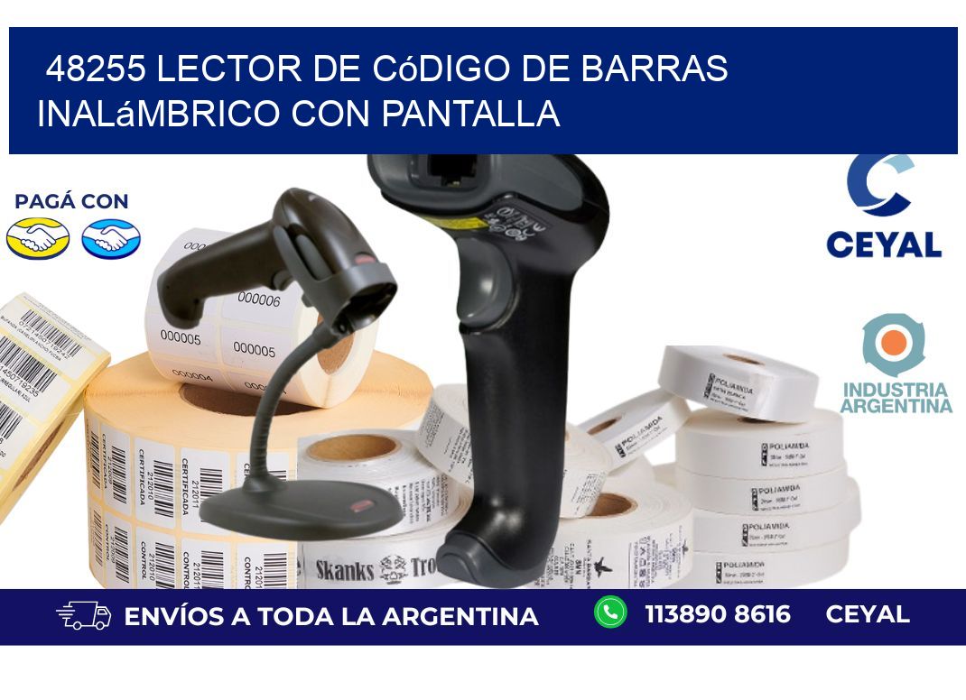 48255 Lector de código de barras inalámbrico con Pantalla
